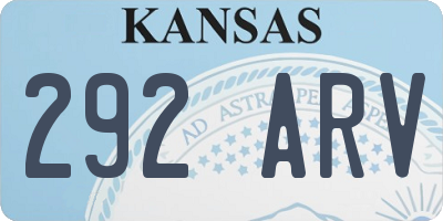 KS license plate 292ARV