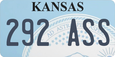 KS license plate 292ASS