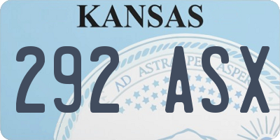 KS license plate 292ASX