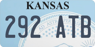 KS license plate 292ATB