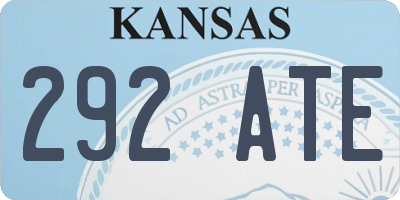 KS license plate 292ATE