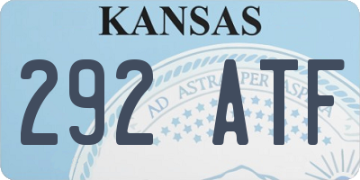 KS license plate 292ATF