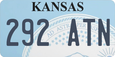 KS license plate 292ATN