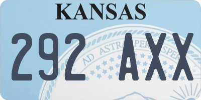 KS license plate 292AXX