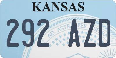 KS license plate 292AZD