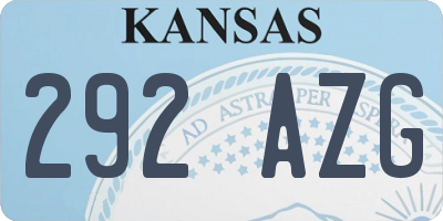 KS license plate 292AZG