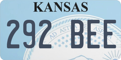 KS license plate 292BEE