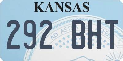 KS license plate 292BHT