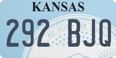 KS license plate 292BJQ