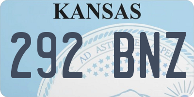 KS license plate 292BNZ