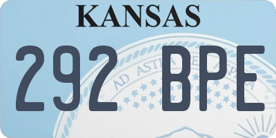KS license plate 292BPE
