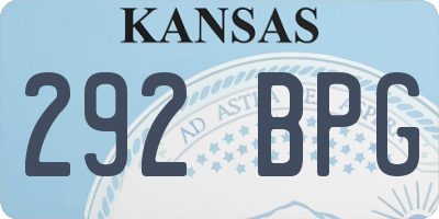 KS license plate 292BPG