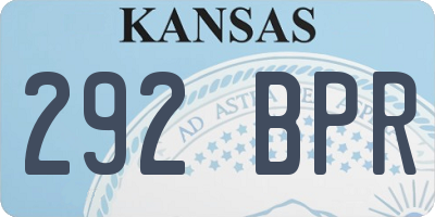 KS license plate 292BPR