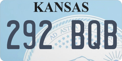 KS license plate 292BQB