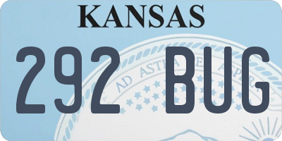 KS license plate 292BUG