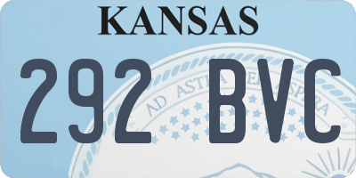 KS license plate 292BVC