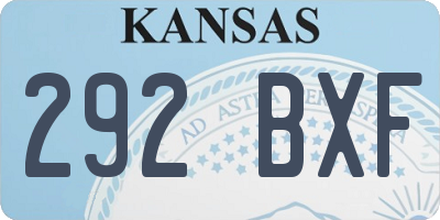 KS license plate 292BXF