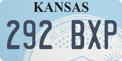 KS license plate 292BXP