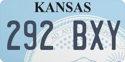 KS license plate 292BXY