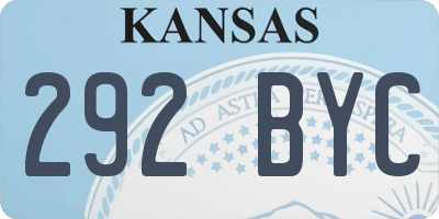 KS license plate 292BYC