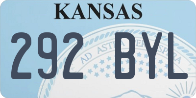 KS license plate 292BYL