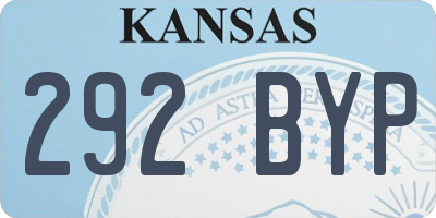 KS license plate 292BYP