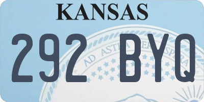 KS license plate 292BYQ