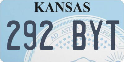 KS license plate 292BYT