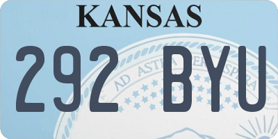 KS license plate 292BYU