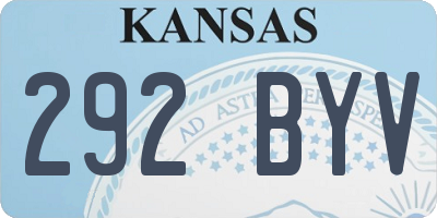KS license plate 292BYV