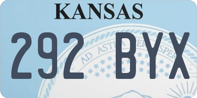 KS license plate 292BYX