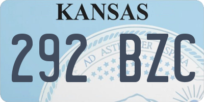 KS license plate 292BZC