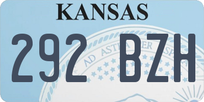 KS license plate 292BZH
