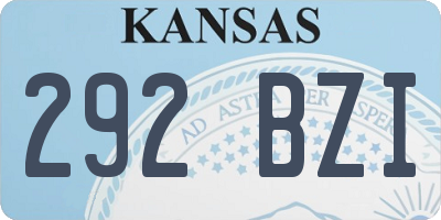 KS license plate 292BZI