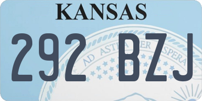 KS license plate 292BZJ