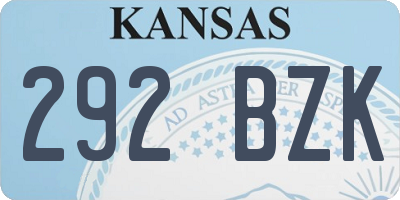 KS license plate 292BZK