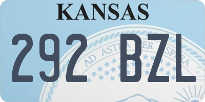 KS license plate 292BZL