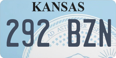 KS license plate 292BZN