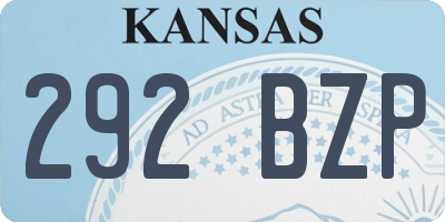 KS license plate 292BZP