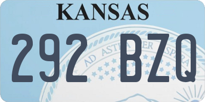 KS license plate 292BZQ