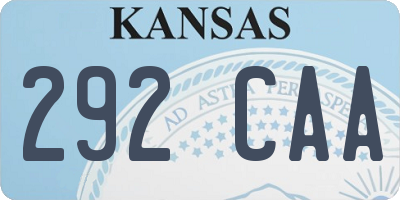 KS license plate 292CAA
