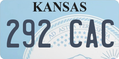 KS license plate 292CAC