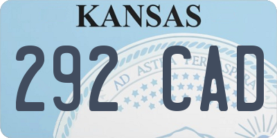 KS license plate 292CAD