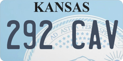 KS license plate 292CAV