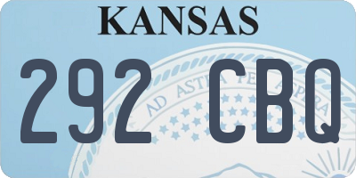 KS license plate 292CBQ