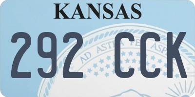 KS license plate 292CCK