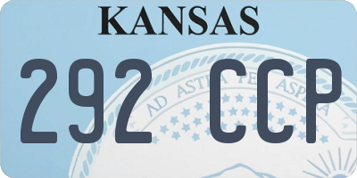 KS license plate 292CCP