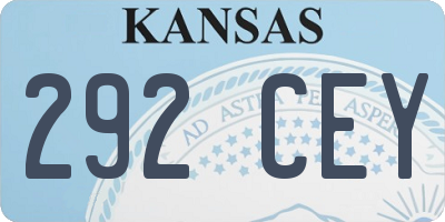 KS license plate 292CEY