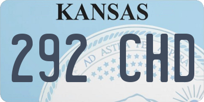 KS license plate 292CHD