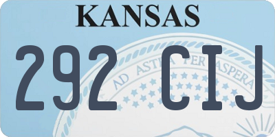 KS license plate 292CIJ